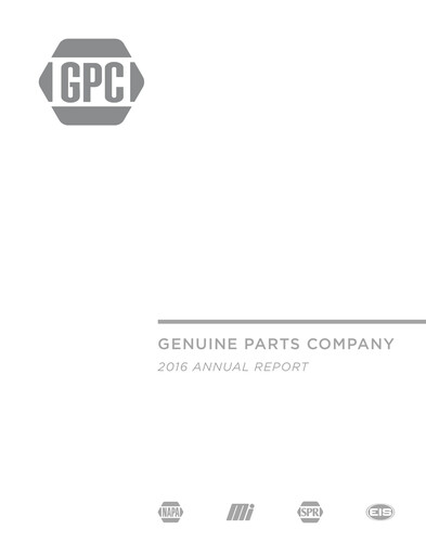 Thumbnail Genuine Parts Company
 Annual Report 2016