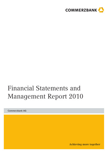 Thumbnail Commerzbank Financial Statement 2010