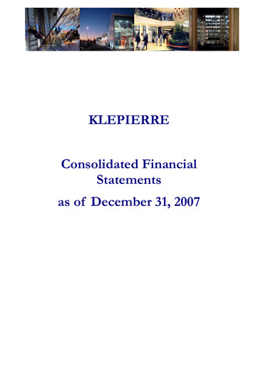 Thumbnail Klépierre Financial Statement 2007
