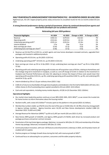 Thumbnail Rightmove
 Half-year Report 2024-h1