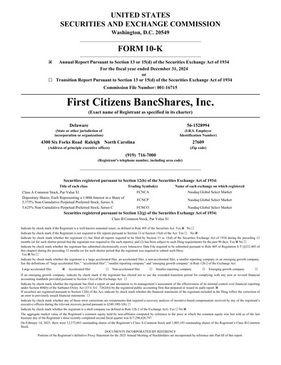 Thumbnail First Citizens BancShares
 Annual Report 2024