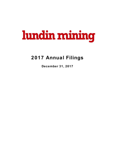 Thumbnail Lundin Mining
 Annual Report 2017