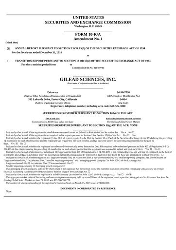 Thumbnail Gilead Sciences Financial Report 2018