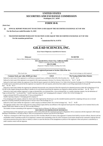 Thumbnail Gilead Sciences Financial Report 2019