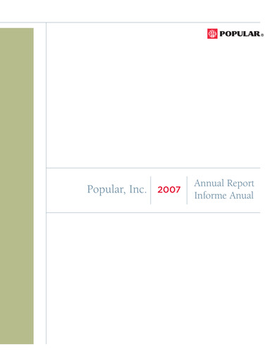 Thumbnail Popular, Inc. (Banco Popular de Puerto Rico) Annual Report 2007