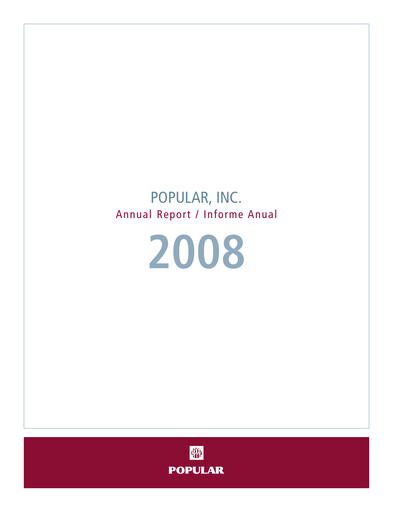 Thumbnail Popular, Inc. (Banco Popular de Puerto Rico) Annual Report 2008