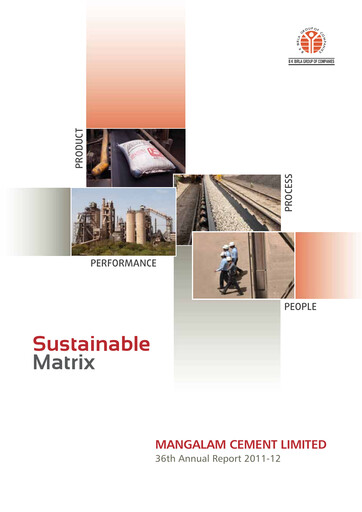 Thumbnail Mangalam Cement Annual Report 2011-2012