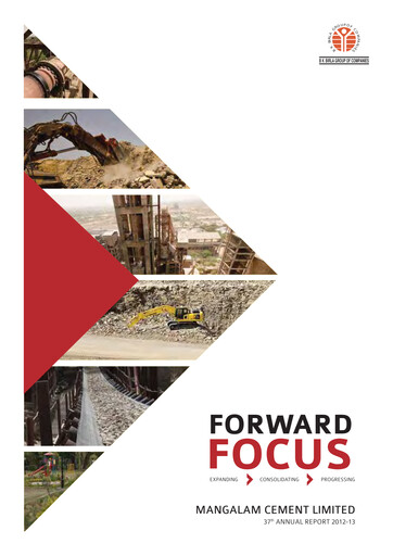 Thumbnail Mangalam Cement Annual Report 2012-2013