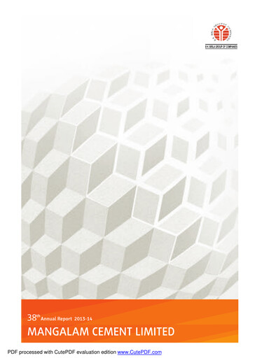 Thumbnail Mangalam Cement Annual Report 2013-2014