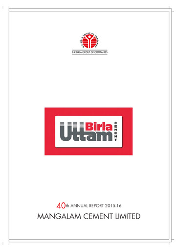 Thumbnail Mangalam Cement Annual Report 2015-2016