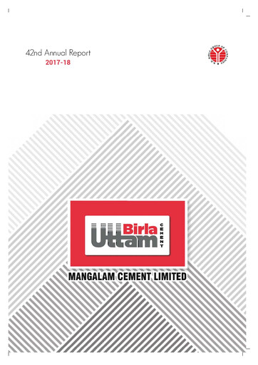 Thumbnail Mangalam Cement Annual Report 2017-2018