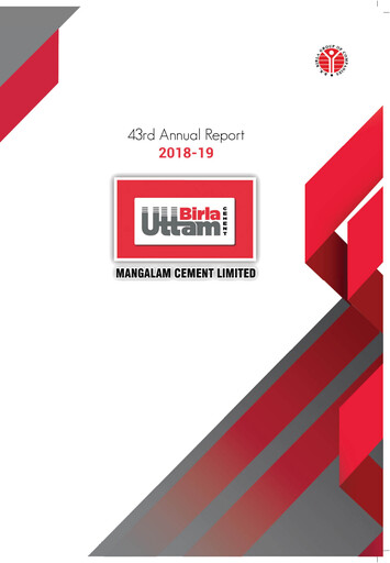 Thumbnail Mangalam Cement Annual Report 2018-2019