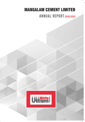 Thumbnail Mangalam Cement Annual Report 2019-2020
