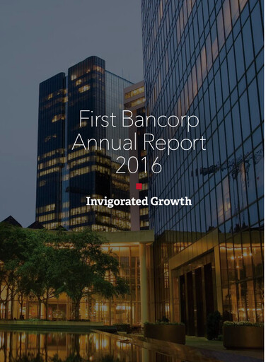 Thumbnail First Bancorp
 Annual Report 2016