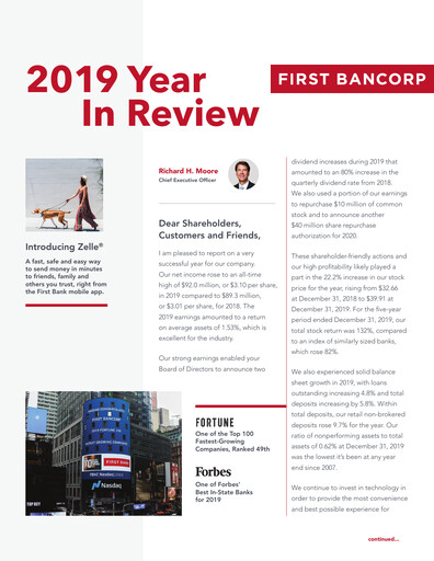 Thumbnail First Bancorp
 Annual Report 2019