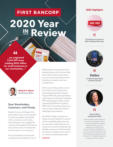 Thumbnail First Bancorp
 Annual Report 2020