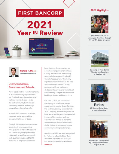 Thumbnail First Bancorp
 Annual Report 2021