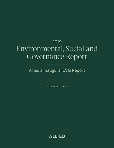 Thumbnail Allied Properties REIT ESG Report 2019