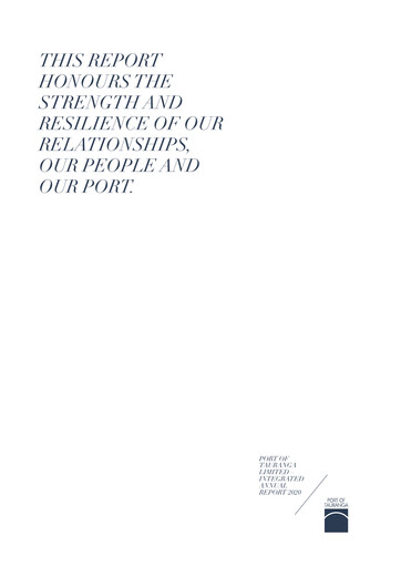 Miniature Port of Tauranga Rapport annuel 2020