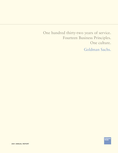 Thumbnail Goldman Sachs Annual Report 2001