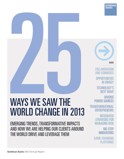Thumbnail Goldman Sachs Annual Report 2013