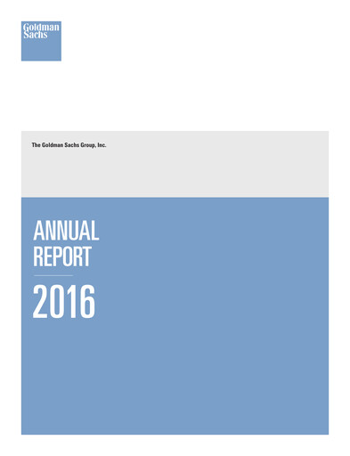 Thumbnail Goldman Sachs Annual Report 2016