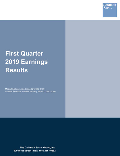 Thumbnail Goldman Sachs Quarterly Report 2019-q1