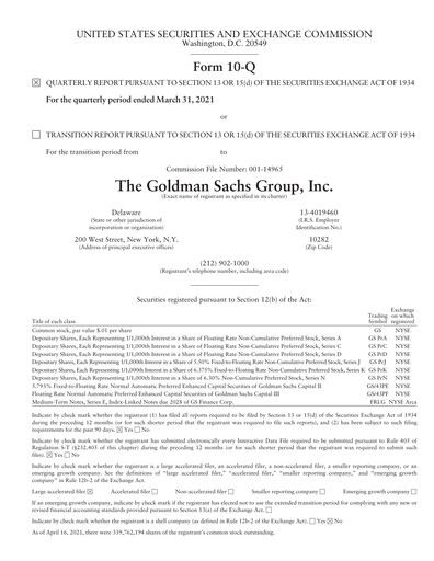 Vorschaubild Goldman Sachs Quartalsbericht 2021-q1
