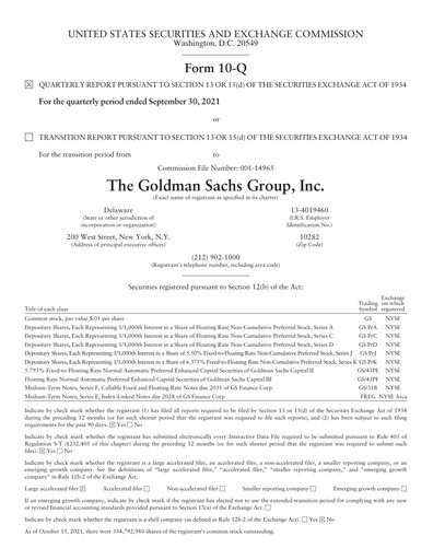 Vorschaubild Goldman Sachs Quartalsbericht 2021-q3