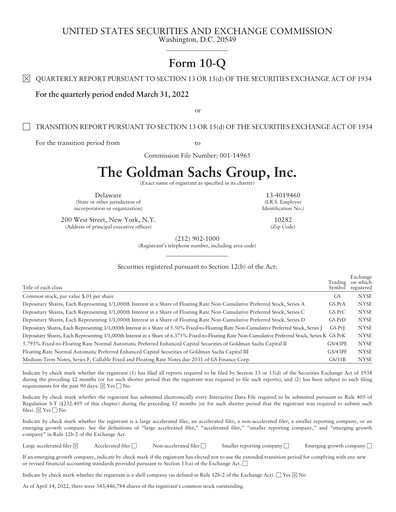 Vorschaubild Goldman Sachs Quartalsbericht 2022-q1