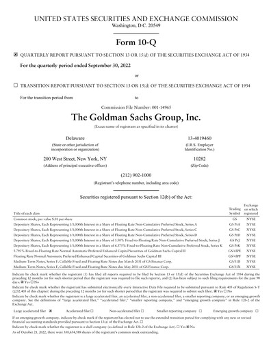 Vorschaubild Goldman Sachs Quartalsbericht 2022-q3