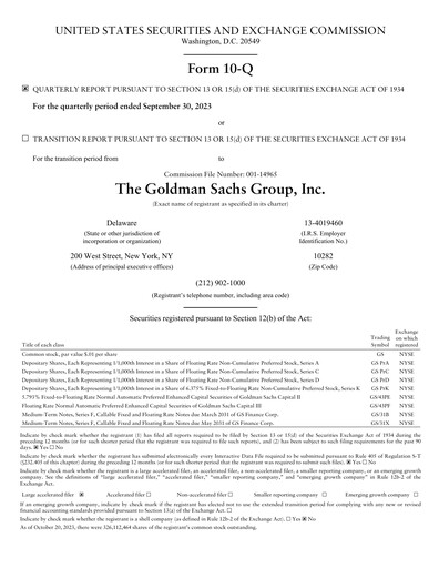 Vorschaubild Goldman Sachs Quartalsbericht 2023-q3