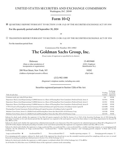 Vorschaubild Goldman Sachs Quartalsbericht 2024-q3