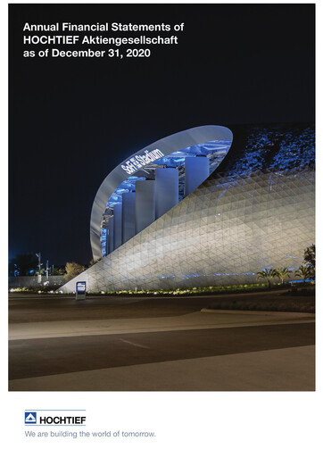 Miniature Hochtief Bilan financier 2020