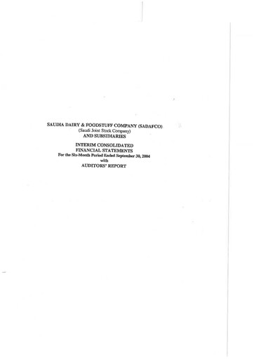 Thumbnail Saudia Dairy & Foodstuff Company Financial Statement 2004-h1