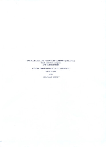 Thumbnail Saudia Dairy & Foodstuff Company Financial Statement 2007