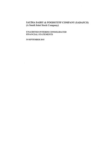 Thumbnail Saudia Dairy & Foodstuff Company Financial Statement 2015-h1