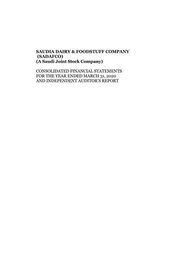 Thumbnail Saudia Dairy & Foodstuff Company Financial Statement 2019