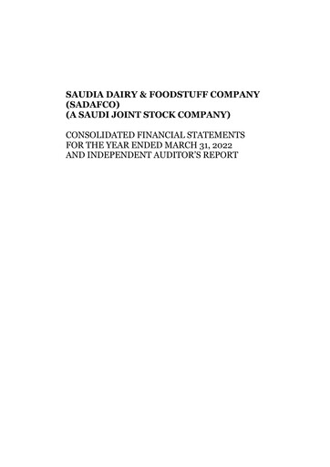 Thumbnail Saudia Dairy & Foodstuff Company Financial Statement 2021