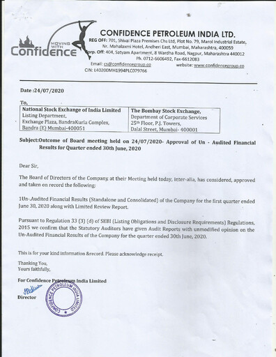 Thumbnail Confidence Petroleum Quarterly Report 2020-q1