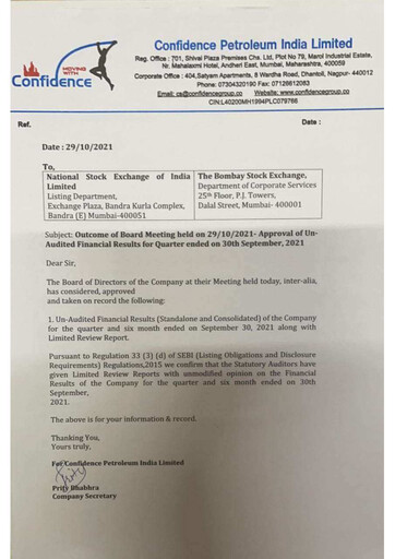 Thumbnail Confidence Petroleum Quarterly Report 2021-q2