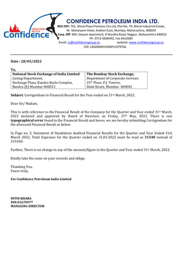 Thumbnail Confidence Petroleum Quarterly Report 2021-q4