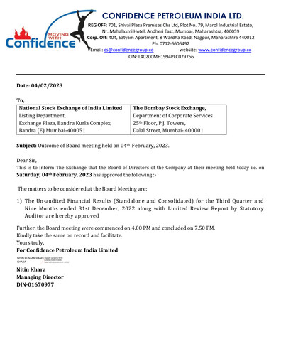 Thumbnail Confidence Petroleum Quarterly Report 2022-q3