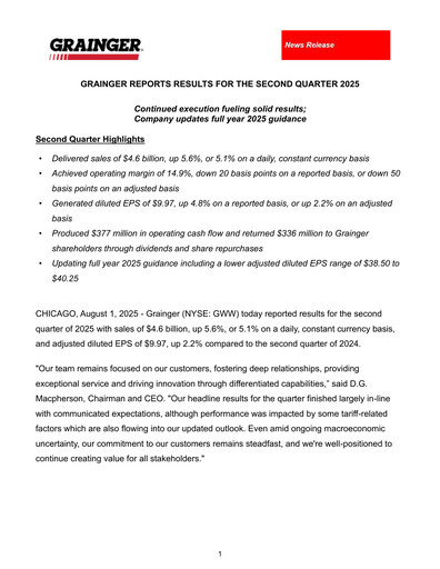 Thumbnail W. W. Grainger
 Quarterly Report 2025-q2