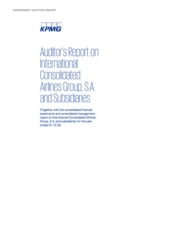 Thumbnail International Consolidated Airlines Financial Statement 2022