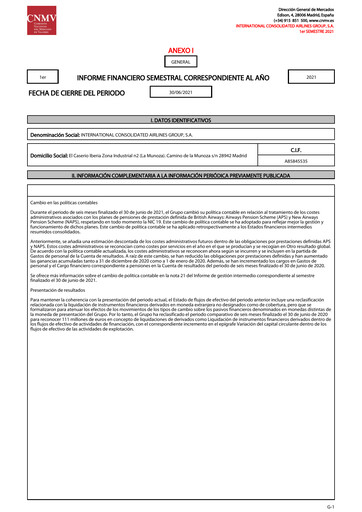 Thumbnail International Consolidated Airlines Half-year Report 2021-h1