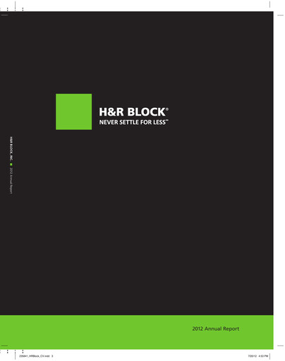 Thumbnail H&R Block
 Annual Report 2012
