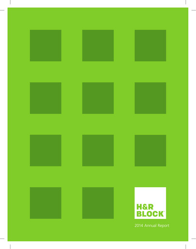 Thumbnail H&R Block
 Annual Report 2014