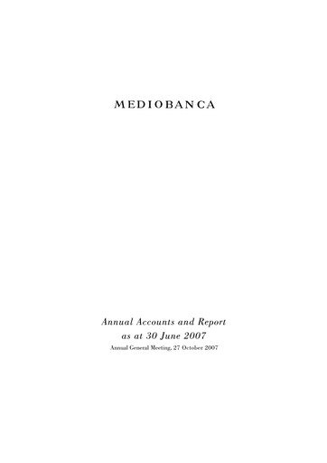 Thumbnail Mediobanca Annual Report 2006-2007