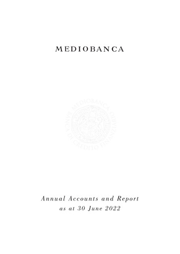 Thumbnail Mediobanca Annual Report 2021-2022